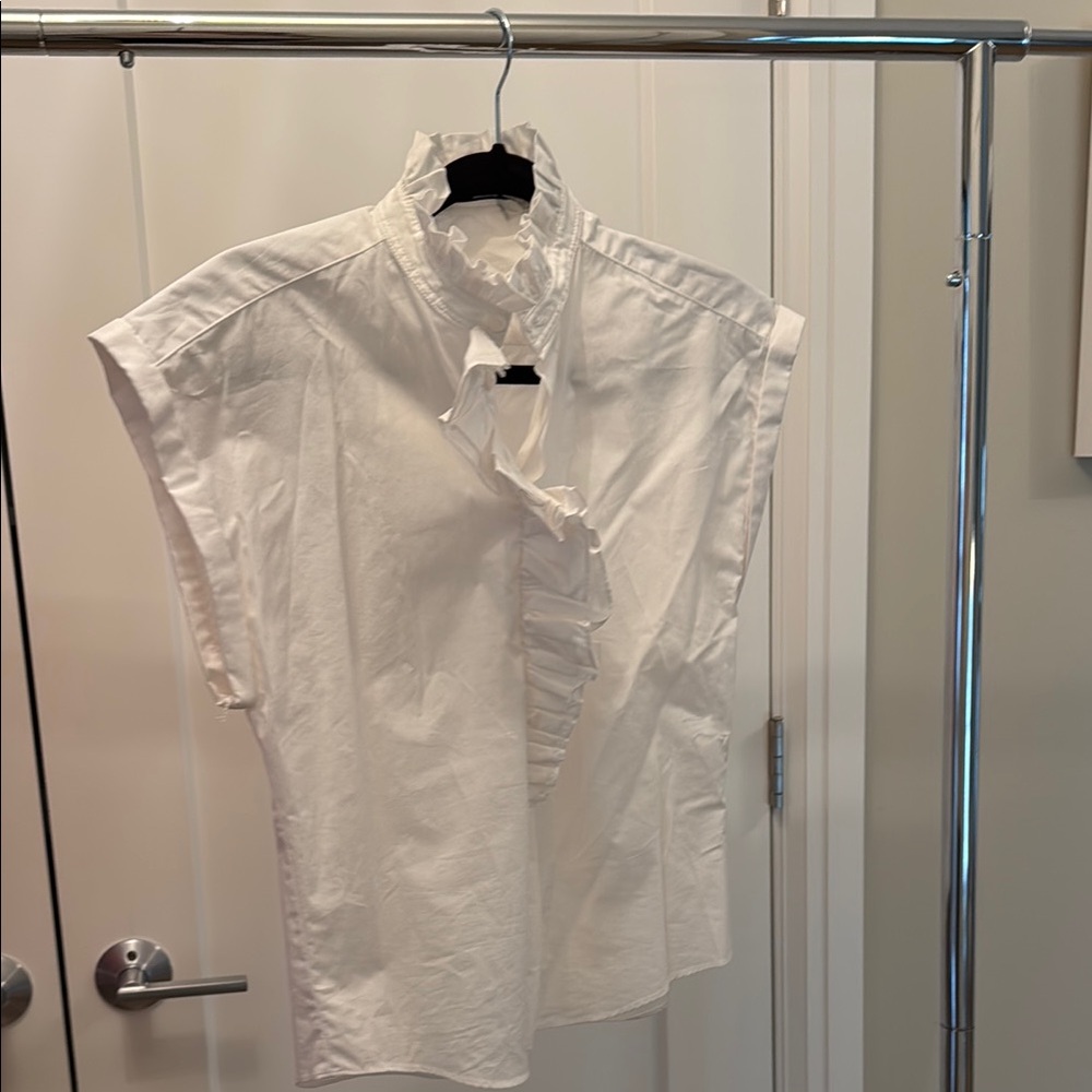 Elegant White Ruffled Blouse